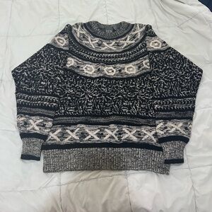 Vintage 80s Chunky Knit Sweater Wool YES Mens Size XL Grandpa Nordic Fair Isle
